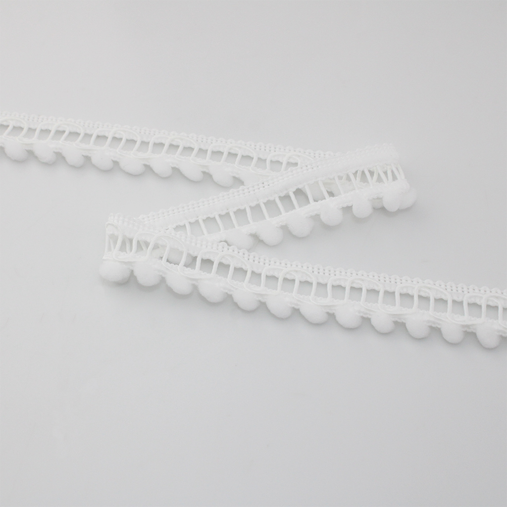 RENDA PALITO POMPOM 2,4cm SEM BENEFICIAMENTO 30m RENDA PALITO POMPOM 2,4cm SEM BENEFICIAMENTO 30m