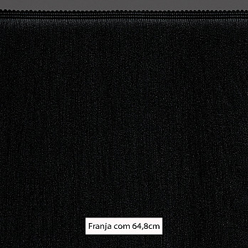 FRANJA ESPESSA LISA 64,8cm PRETO 10m