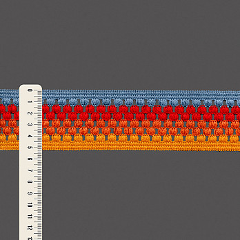 ELÁSTICO CROCHÊ 5,2cm CINZA AZULADO/VERMELHO MAÇÃ/SALMÃO/AMARELO 25m