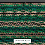 ELÁSTICO CROCHÊ MAITÊ 29,6cm PRETO/CAMURÇA CLARO/VERDE CARNAVAL/VERDE 1m