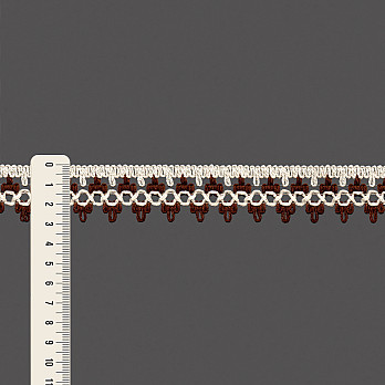 RENDA BOLINHA BICO LOLLA 2,9cm CRU/MARROM 30m