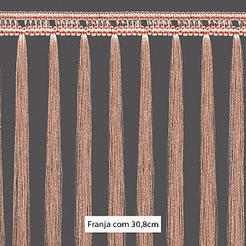 FRANJA MACRAMÊ PINGENTE 30,8cm ROSA PASTEL 10m