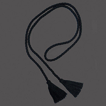 CORDÃO MÉDIO 5mm COM PINGENTE PRETO 1,12m 50un