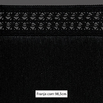 FRANJA MACRAME FLOR 98,5cm PRETO 10m