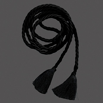 CORDÃO GROSSO 7mm COM PINGENTE PRETO 1,63m 1un