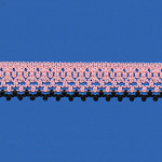 RENDA BAHIA 3,8cm ROSA CLARO/PRETO 30m
