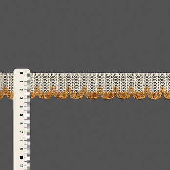RENDA BICO ONDULADO LEILA 3,1cm CRU/MOSTARDA 30m