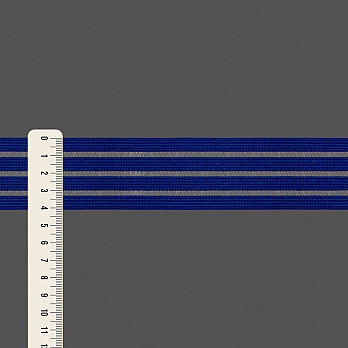 ELÁSTICO LISTRADO VAZADO 4,1cm AZUL BIC 25m