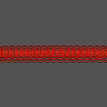 PASSAMANARIA ONDULADA STRASS 3,5cm TELHA/VERMELHO CORAL/PRATA/OURO 20m