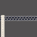 ENTREMEIO ZIG ZAG BOLINHA LOLLA 3,1cm AZUL NAVAL/CHAMPAGNE 30m