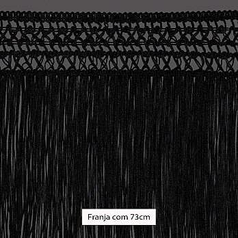 FRANJA MACRAMÊ 73cm PRETO 10m