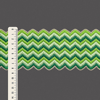 ELÁSTICO SIANINHA ZIG ZAG 8,4cm AREIA/VERDE MAÇÃ/VERDE PASTEL/VERDE 25m