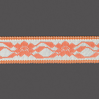 PASSAMANARIA FLORAL 5,1cm CHAMPAGNE/TIJOLO/LARANJA 1m