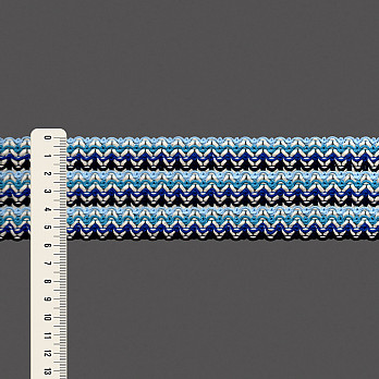 ENTREMEIO ZIG ZAG 5,7cm AZUL CELESTE/AZUL/AZUL ROYAL/AZUL ESCURO/CRU 30m