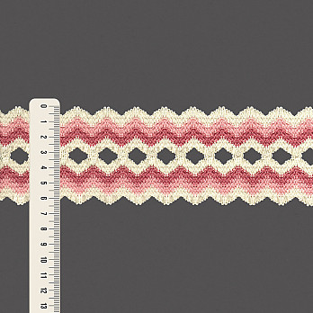 ELÁSTICO ZIG ZAG 6,4cm CREME/ALGODÃO DOCE/BLUSH 25m