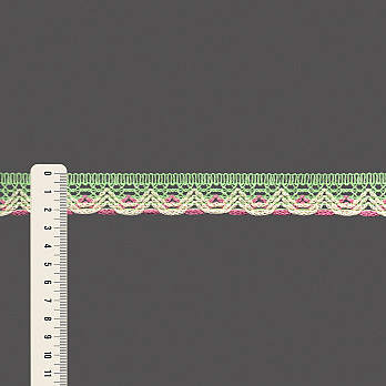 RENDA BICO ONDULADO HADASSA 2,3cm VERDE PASTEL/ROSA/CREME 30m
