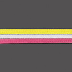 ELÁSTICO LISTRADO 4cm ROSA/BRANCO/AMARELO/PRATA 25m