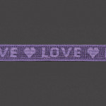 ELÁSTICO LOVE 3,2cm LAVANDA/LUREX PÚRPURA 25m