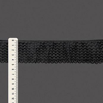 ELÁSTICO BABADO AGATA 4,7cm PRETO 25m