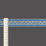 ENTREMEIO BOLINHA ZIG ZAG 3,3cm CRU/AZUL VANILLA 30m