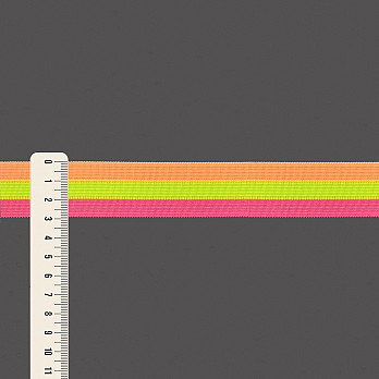 ELÁSTICO IMBUIA LISTRADO 2,9cm LARANJA NEON/AMARELO NEON/PINK NEON 25m