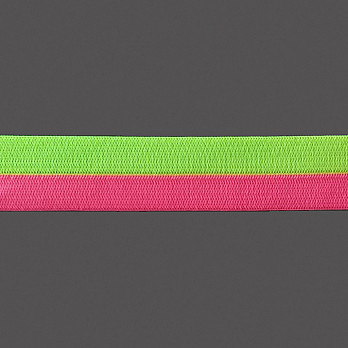 ELÁSTICO MÉDIO LISTRADO 3,3cm PINK NEON/AMARELO NEON 25m