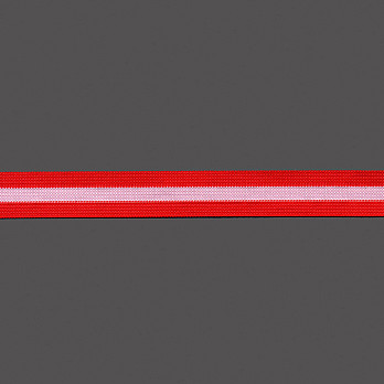 ELÁSTICO LISTRADO 2,5cm VERMELHO MAÇÃ/ROSA 25m