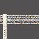 ENTREMEIO FLOR LOTUS 4,8cm CRU/AZUL CLARO/MOSTARDA 30m