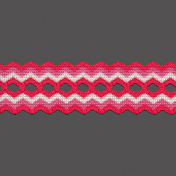 ELÁSTICO ZIG ZAG 6,4cm PINK/ROSA/CHAMPAGNE 25m