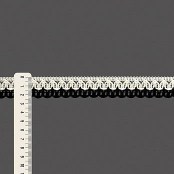 RENDA CROCHÊ 2,4cm CHAMPAGNE/PRETO 30m