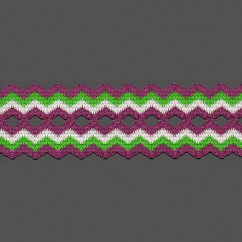 ELÁSTICO ZIG ZAG 6,4cm UVA GAMA/VERDE/CHAMPAGNE 25m