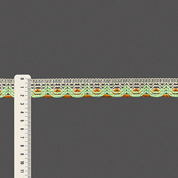 RENDA BICO ONDULADO HADASSA 2,3cm CREME/AMARELO GEMA/VERDE PASTEL 30m