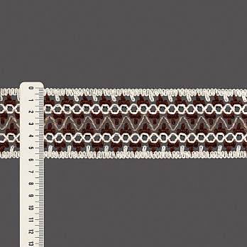 ENTREMEIO ZIG ZAG BOLINHA LOLLA 5,9cm CRU/MARROM/JUTA 30m