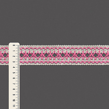 ENTREMEIO FLOR 3,6cm CRU/ROSA  30m