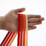 ELÁSTICO LISTRADO VAZADO 4,1cm VERMELHO MAÇÃ/TANGERINA/SALMÃO/CRU 25m