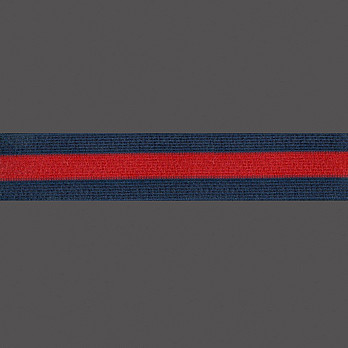 ELÁSTICO LISTRA NAVY 4cm AZUL ESCURO/VERMELHO 25m
