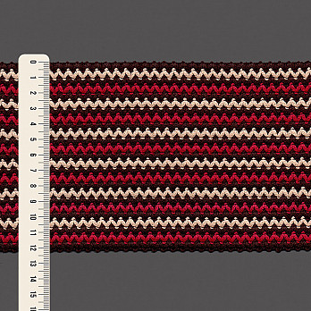 ELÁSTICO ZIG ZAG CADENETA 12,3cm CAFÉ/CRU/PINK ESCURO 25m