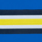 ELÁSTICO LISTRADO 6,3cm AZUL/BRANCO/AMARELO 25m