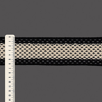ENTREMEIO CROCHÊ CATIA 6,3cm PRETO/AREIA 30m