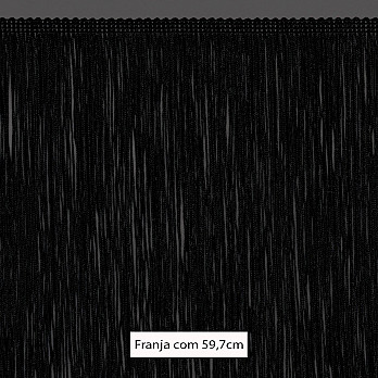 FRANJA LISA 59,7cm PRETO 10m