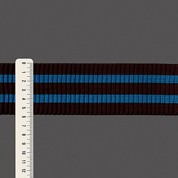 ELÁSTICO PREGA LISTRADO 5,8cm MARROM/AZUL MAR 25m