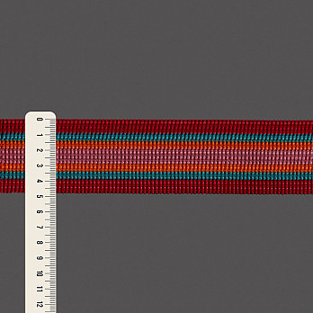 ELÁSTICO PREGA LISTRADO 4,8cm PINK ESCURO/VERDE MEDITERRANEO/SALMÃO/ROSA ENVELHECIDO 25m