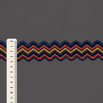 ELÁSTICO SIANINHA ZIGZAG 4,2cm AZUL/TANGERINA/AZUL ESCURO/AMARELO 25m