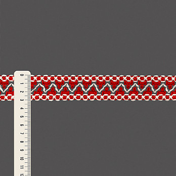ENTREMEIO ZIG ZAG BOLINHA LOLLA 3,1cm VERMELHO CORAL/CHAMPAGNE 30m