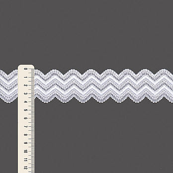 ELÁSTICO SIANINHA ZIGZAG 4,2cm BRANCO/CINZA CLARO 25m