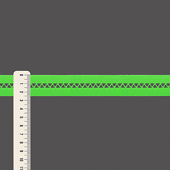 ELÁSTICO PALITO ZIG ZAG 2,5cm VERDE NEON 25m