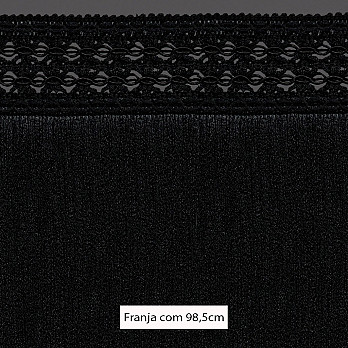 FRANJA MACRAME FLOR 98,5cm PRETO 10m