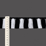 FRANJA PINGENTE 4,9cm PRETO/BRANCO 10m