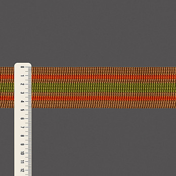 ELÁSTICO PREGA LISTRADO 4,8cm BEGE/SALMÃO/VERDE OLIVA CLARO 25m