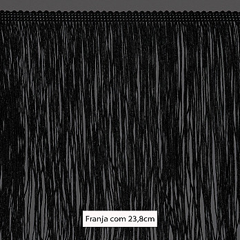 FRANJA LISA 23,8cm PRETO 10m